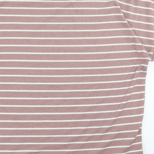 Nutmeg Womens Pink Polyester Basic T-Shirt Size 12 Round Neck