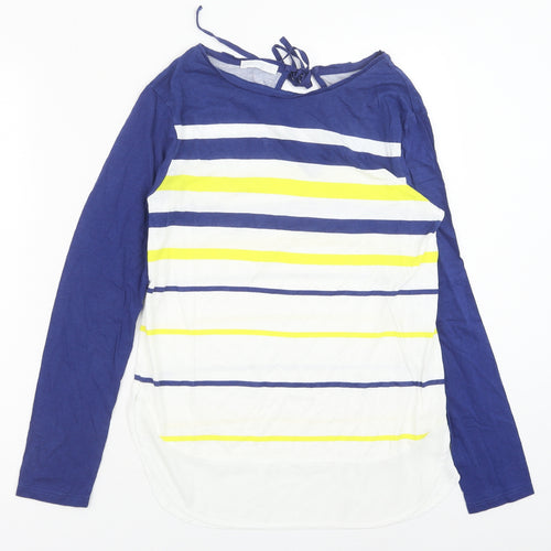 PREWOR Womens Multicoloured Striped Polyester Basic Tank Size M Boat Neck