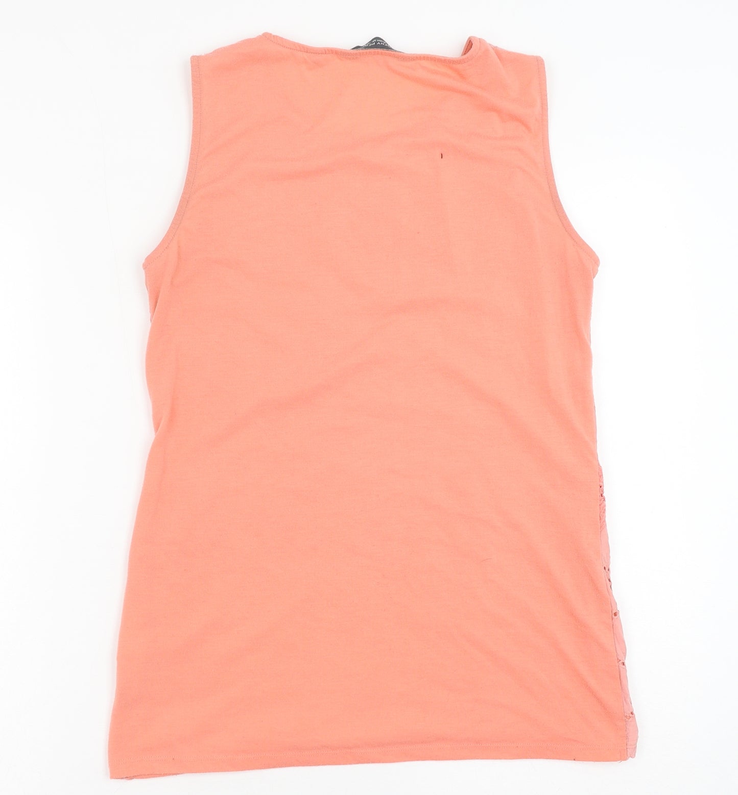Dorothy Perkins Womens Orange Geometric Cotton Basic Tank Size 8 Round Neck