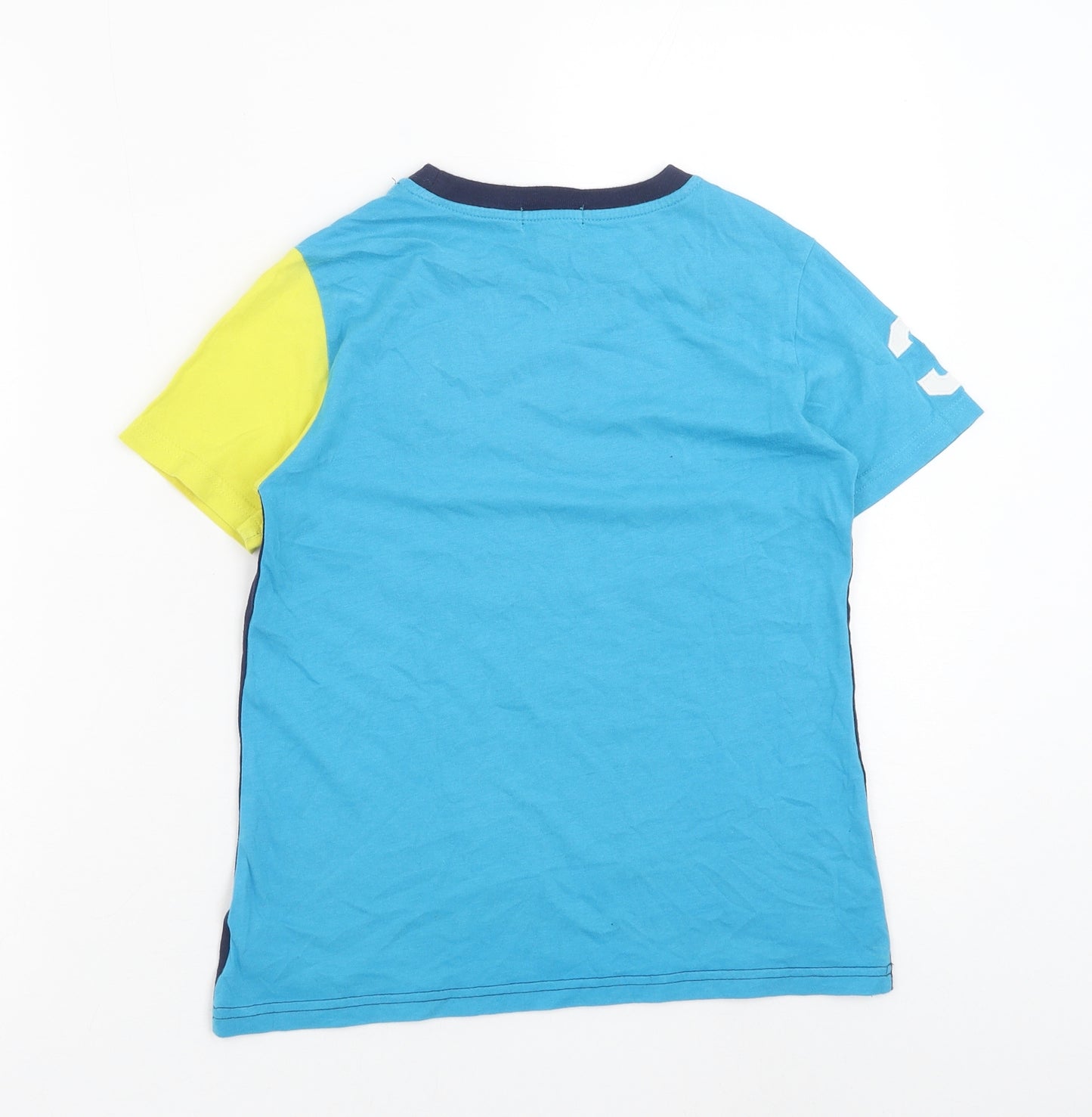Polo Ralph Lauren Boys Multicoloured Colourblock Cotton Basic T-Shirt Size 7 Years Round Neck Pullover