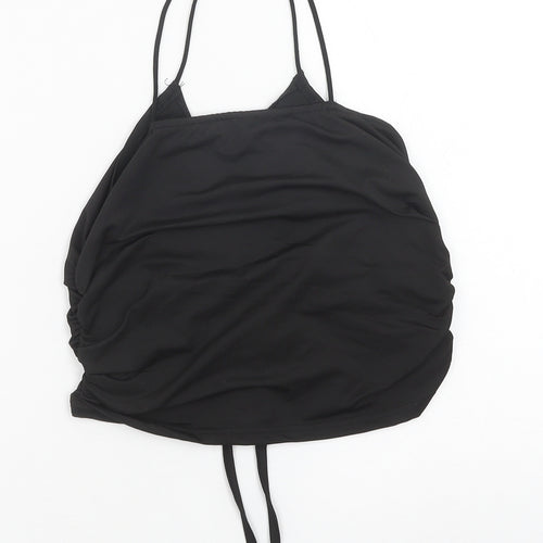SheIn Womens Black Polyester Basic Tank Size M V-Neck - Ruched