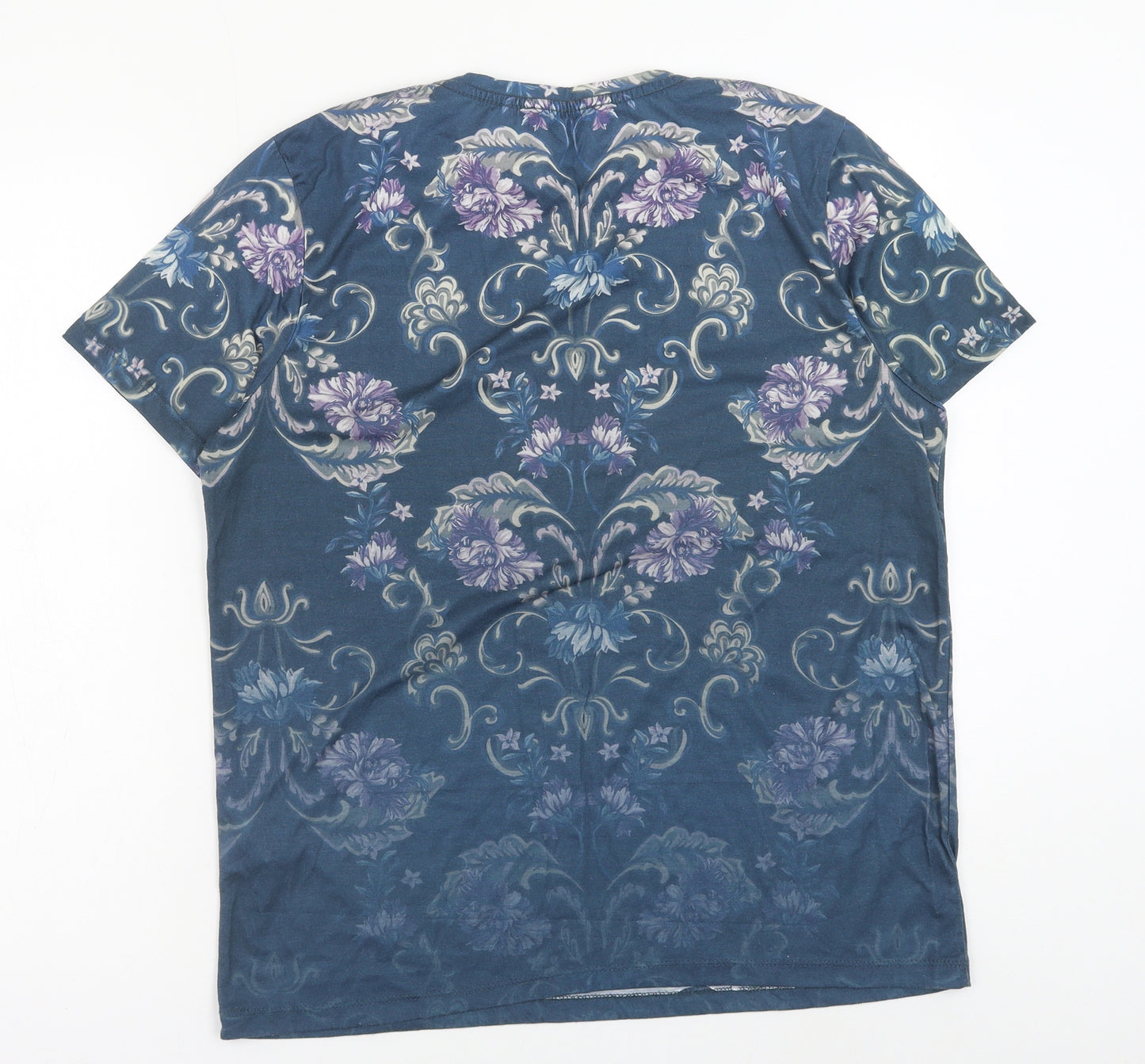 New Look Mens Blue Polyester T-Shirt Size L Crew Neck