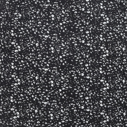 Primark Womens Black Geometric Polyester Basic Blouse Size M V-Neck