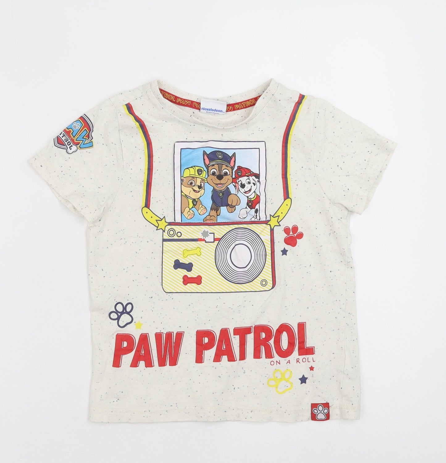 F&F Boys Multicoloured Polyester Pullover T-Shirt Size 5-6 Years Crew Neck Pullover - Paw Patrol