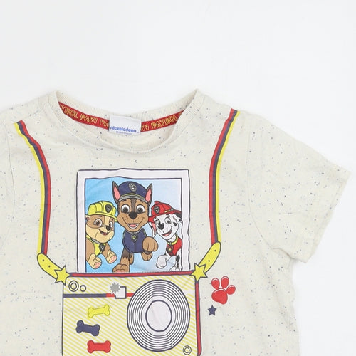 F&F Boys Multicoloured Polyester Pullover T-Shirt Size 5-6 Years Crew Neck Pullover - Paw Patrol