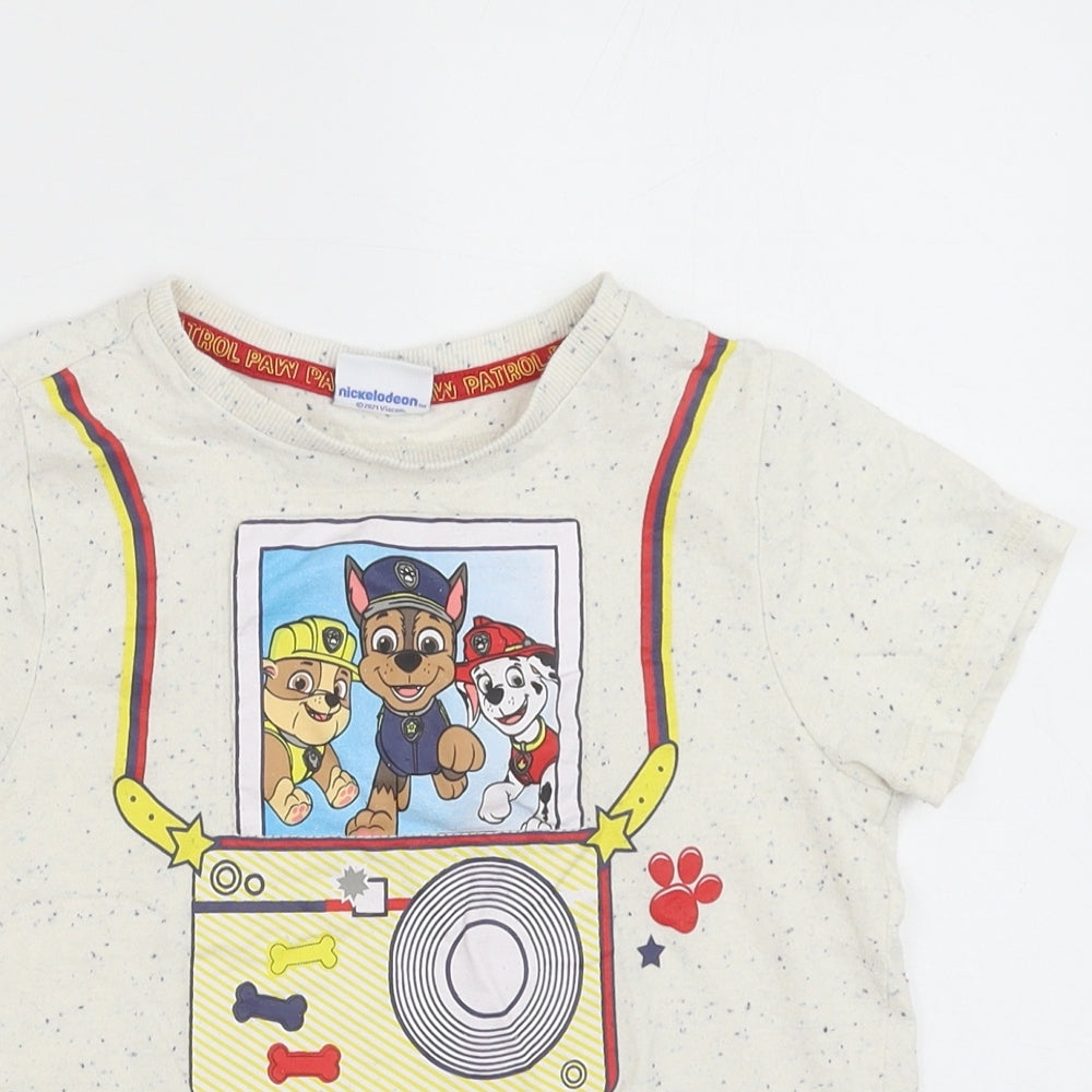 F&F Boys Multicoloured Polyester Pullover T-Shirt Size 5-6 Years Crew Neck Pullover - Paw Patrol