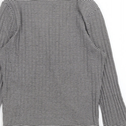Atmosphere Womens Black Striped Polyester Basic Blouse Size 8 V-Neck