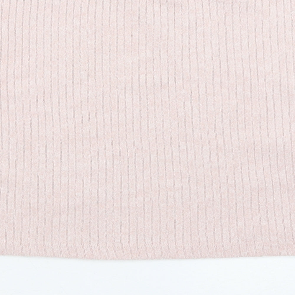 H&M Girls Pink Round Neck Viscose Pullover Jumper Size 10-11 Years Pullover