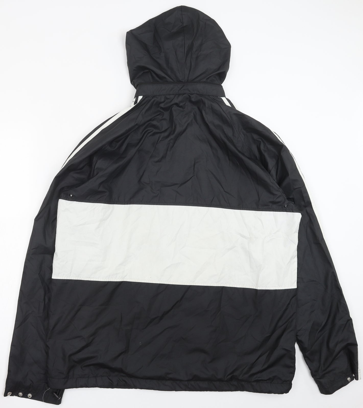 adidas Mens Black Windbreaker Jacket Size XL Zip