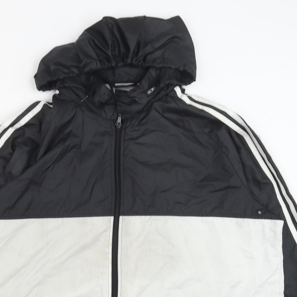 adidas Mens Black Windbreaker Jacket Size XL Zip