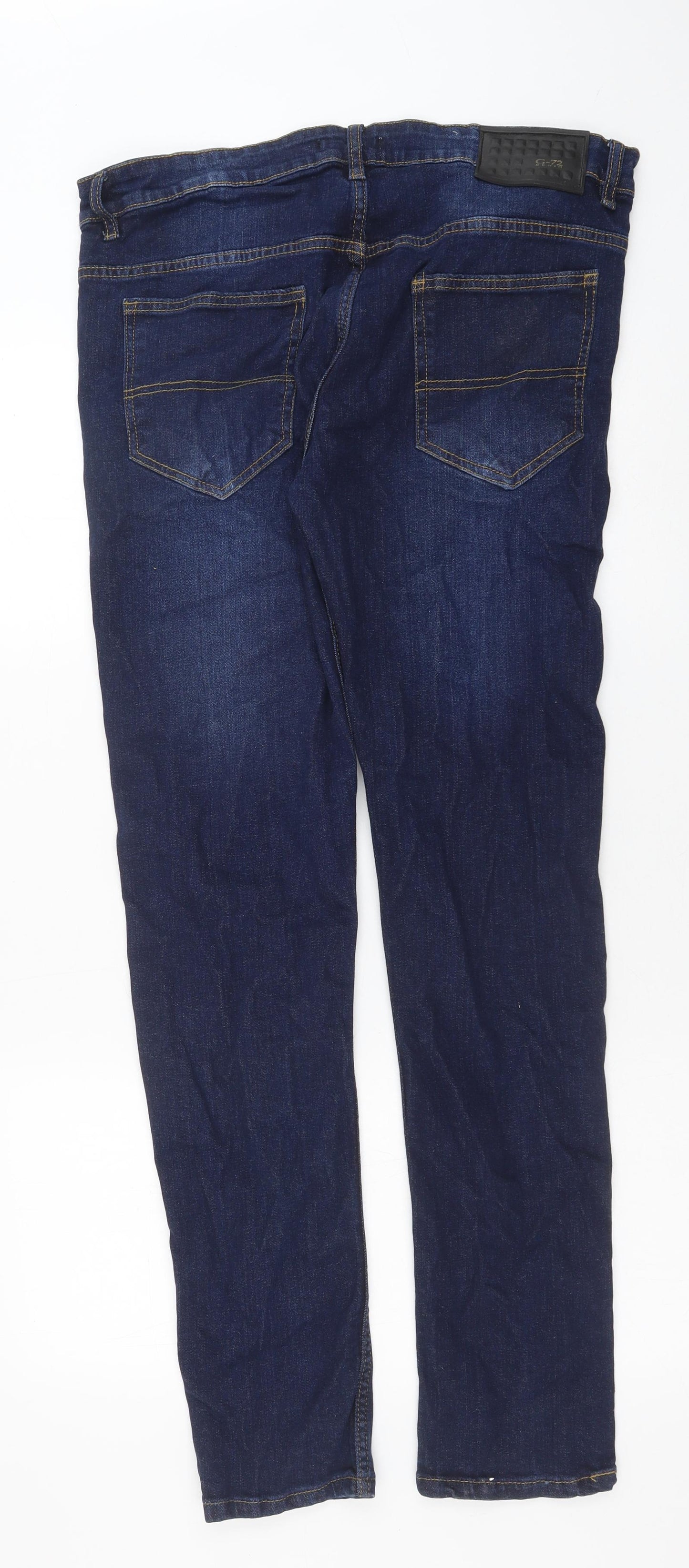 G-72 Denim Mens Blue Cotton Skinny Jeans Size 34 in L32 in Regular Button
