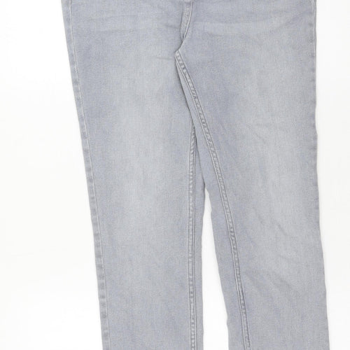 NEXT Womens Grey Cotton Skinny Jeans Size 32 in Regular Button