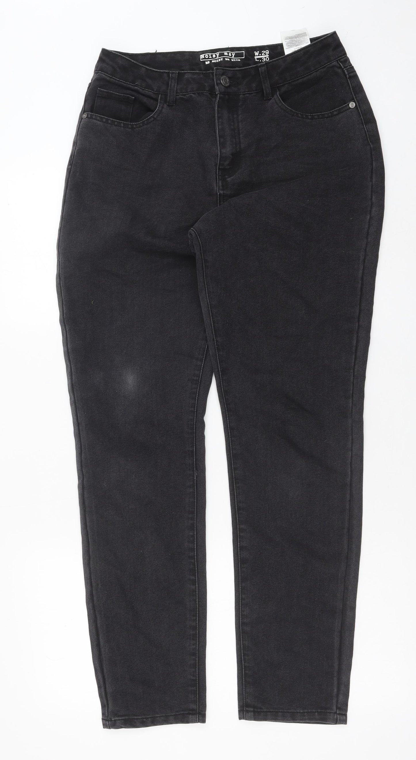 Noisy may Womens Grey Cotton Skinny Jeans Size 29 in L30 in Regular Button