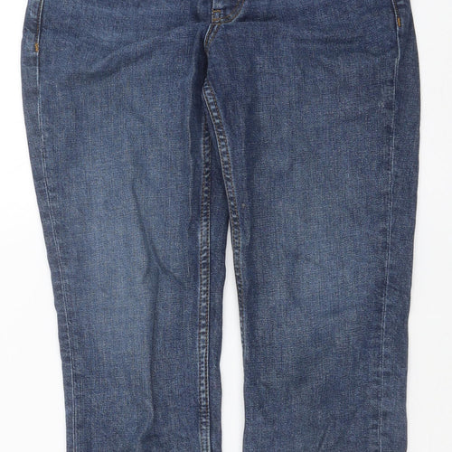 Topshop Womens Blue Cotton Straight Jeans Size 25 in L28 in Regular Button