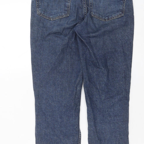 Topshop Womens Blue Cotton Straight Jeans Size 25 in L28 in Regular Button
