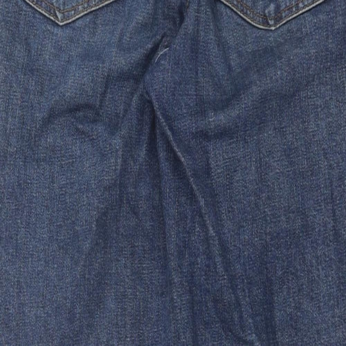 Topshop Womens Blue Cotton Straight Jeans Size 25 in L28 in Regular Button