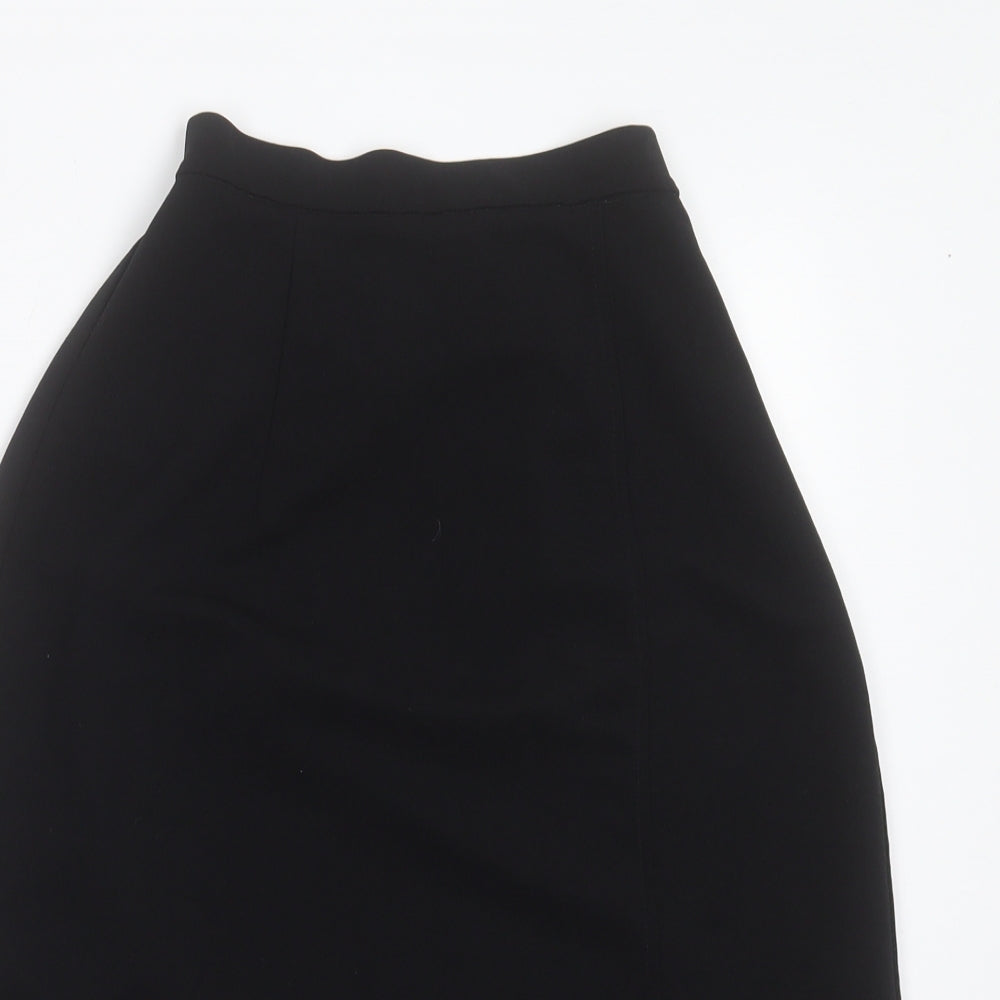 Preworn Womens Black Polyester A-Line Skirt Size XS