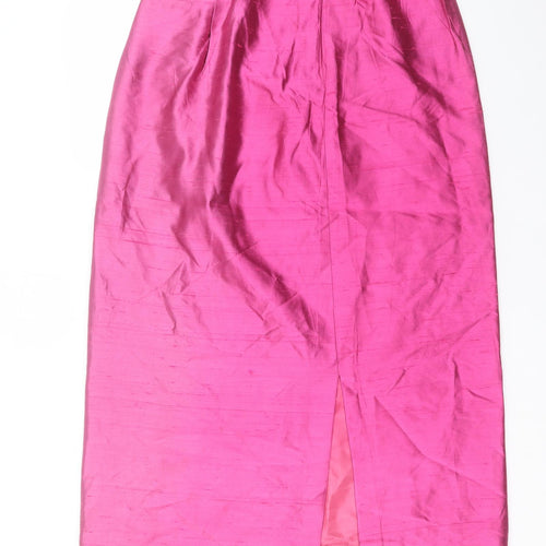 Preworn Womens Pink Polyester A-Line Skirt Size 30 in Zip