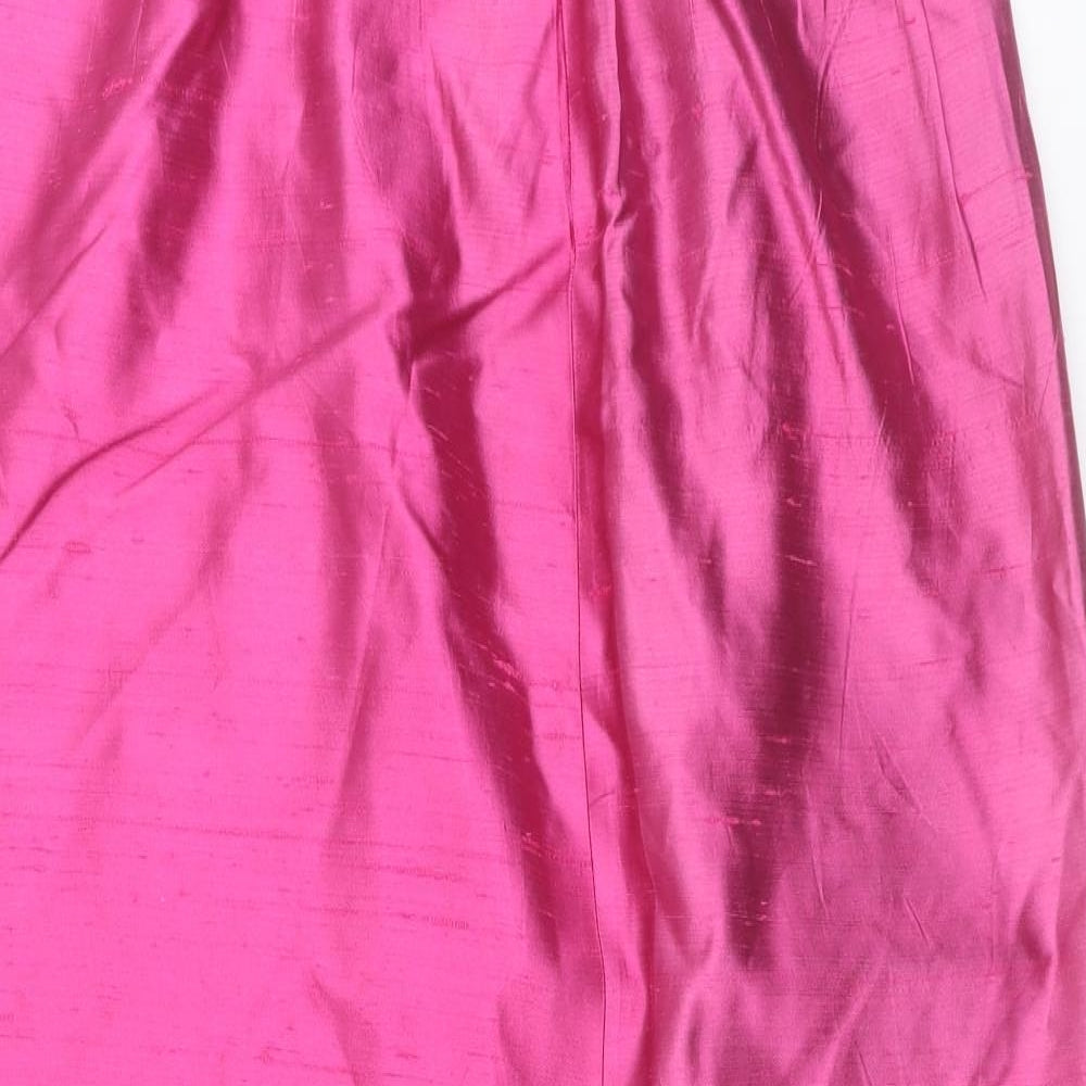 Preworn Womens Pink Polyester A-Line Skirt Size 30 in Zip