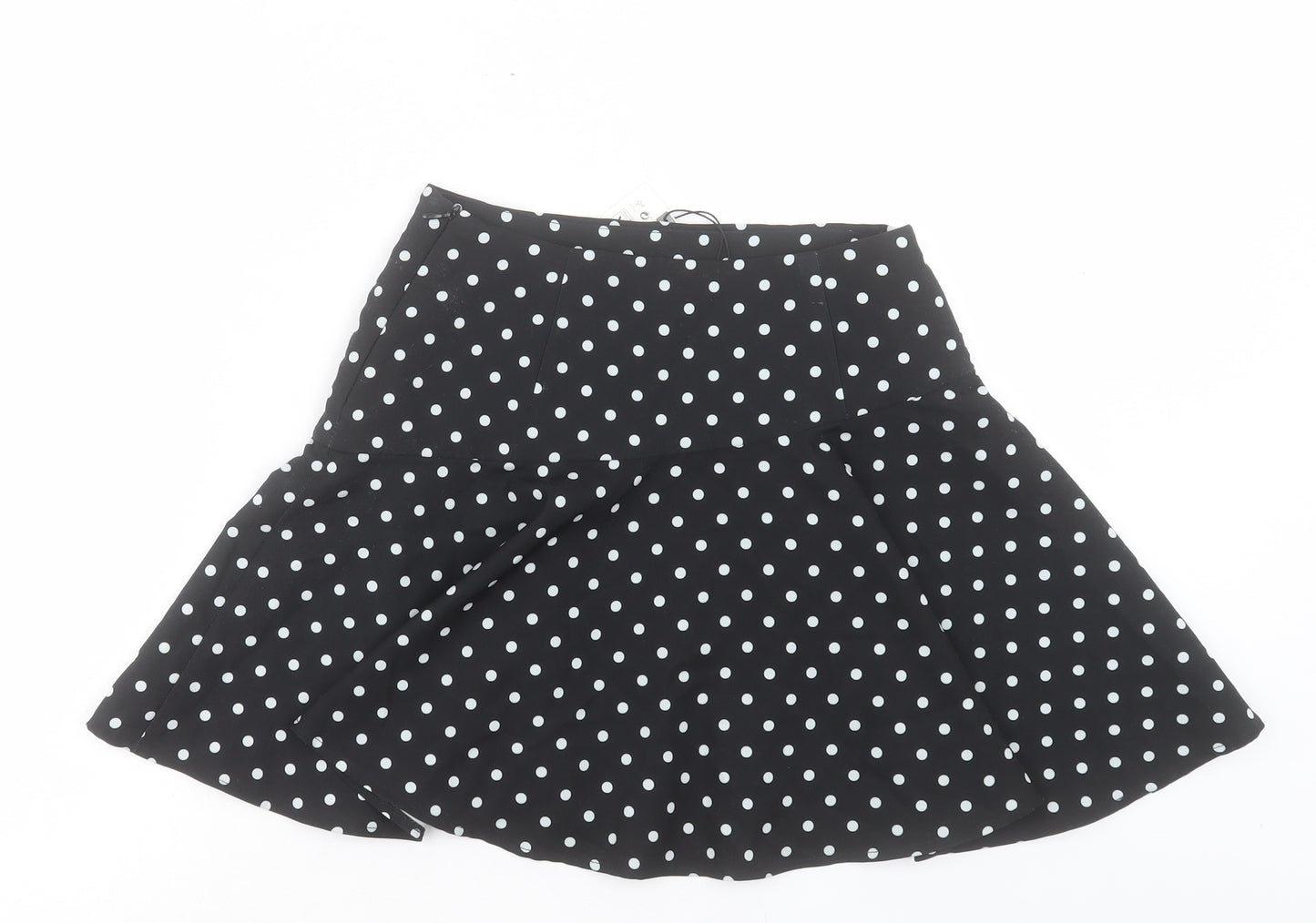 Zara Womens Black Polka Dot Polyester Mini Skirt Size XS