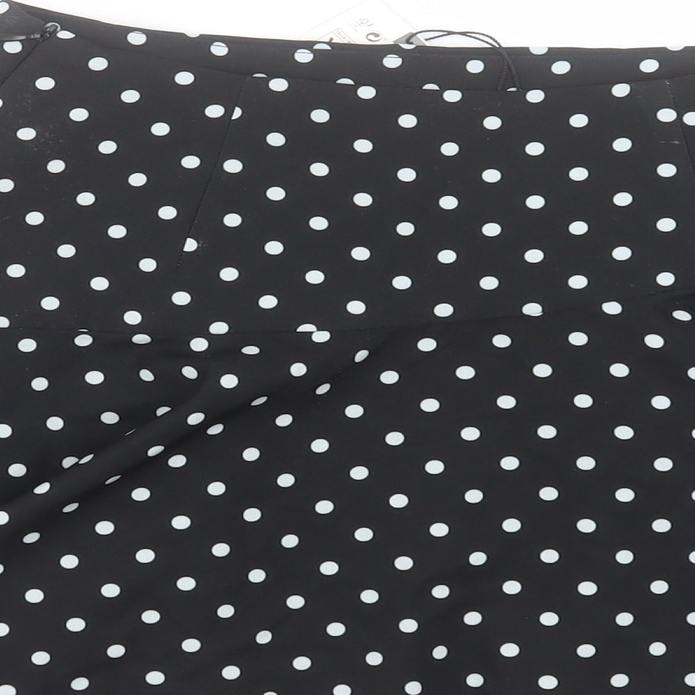 Zara Womens Black Polka Dot Polyester Mini Skirt Size XS