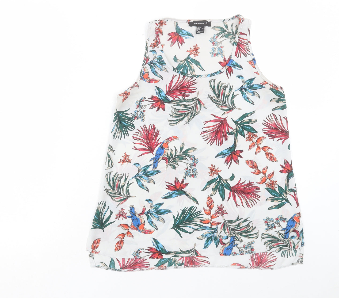 Atmosphere Womens Multicoloured Floral Polyester Basic Tank Size 6 Round Neck