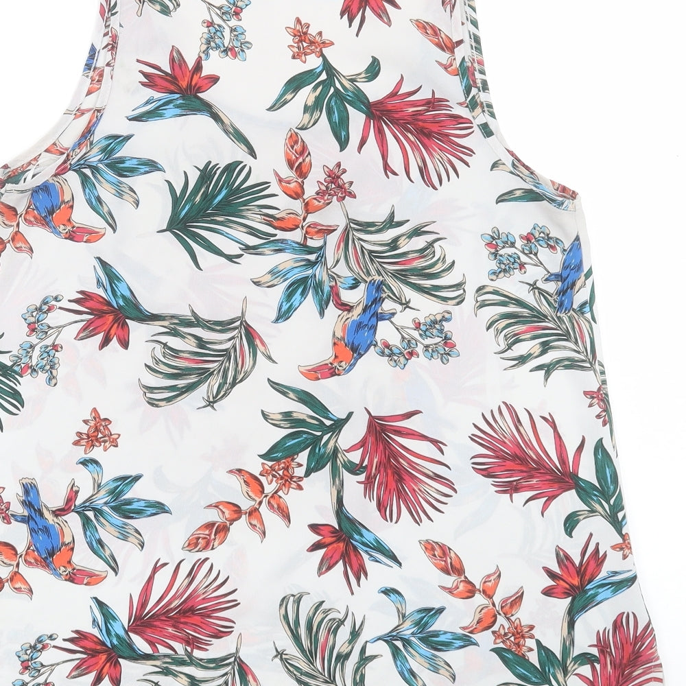 Atmosphere Womens Multicoloured Floral Polyester Basic Tank Size 6 Round Neck