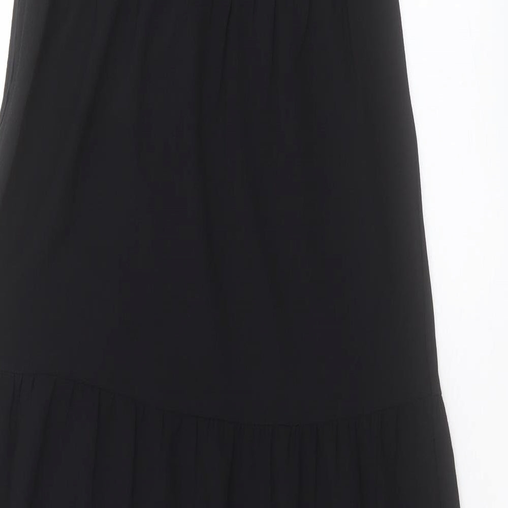 H&M Womens Black Polyester Fit & Flare Size 10 Square Neck Zip
