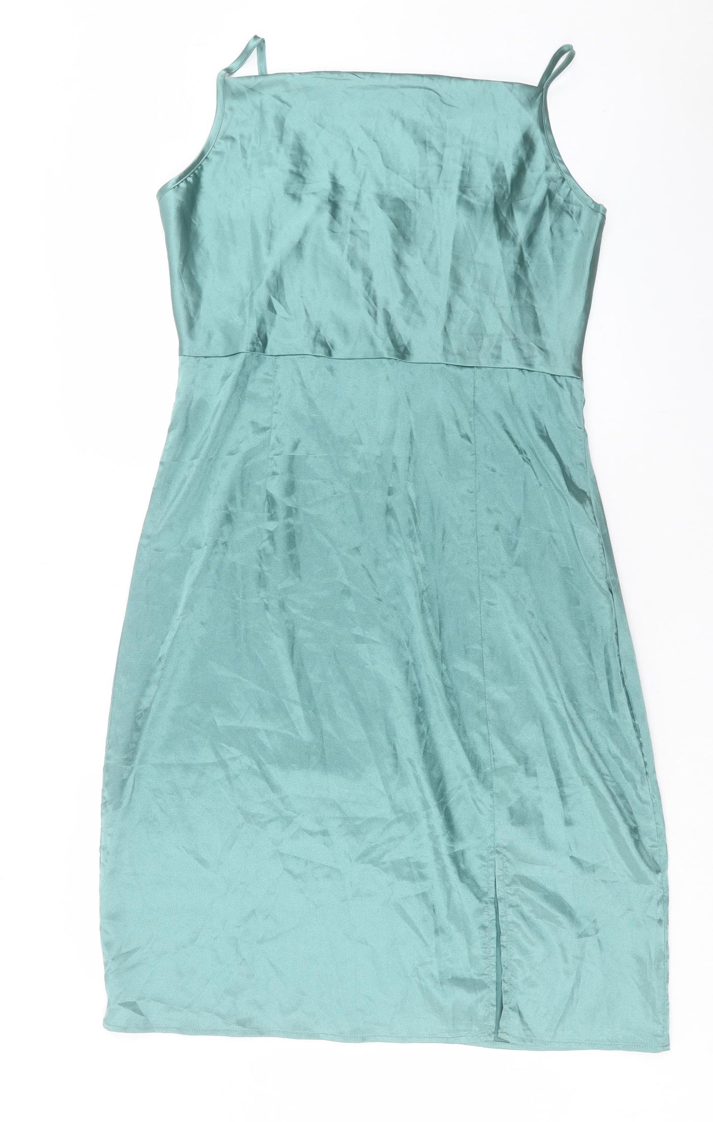 SheIn Womens Green Polyester Slip Dress Size XL Square Neck Pullover
