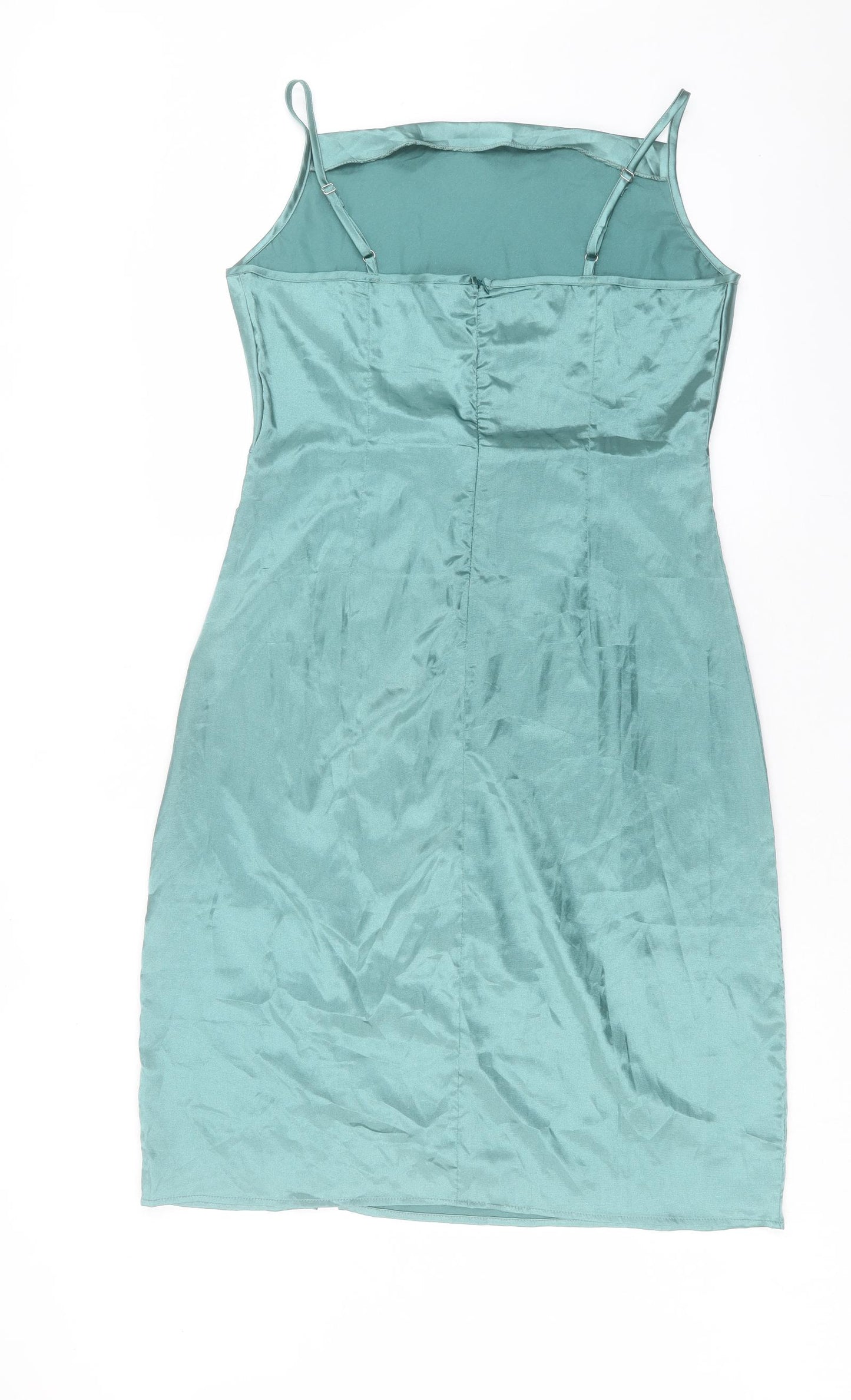 SheIn Womens Green Polyester Slip Dress Size XL Square Neck Pullover