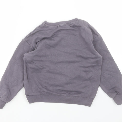 NEXT Girls Purple Cotton Pullover Sweatshirt Size 7 Years Pullover - Star