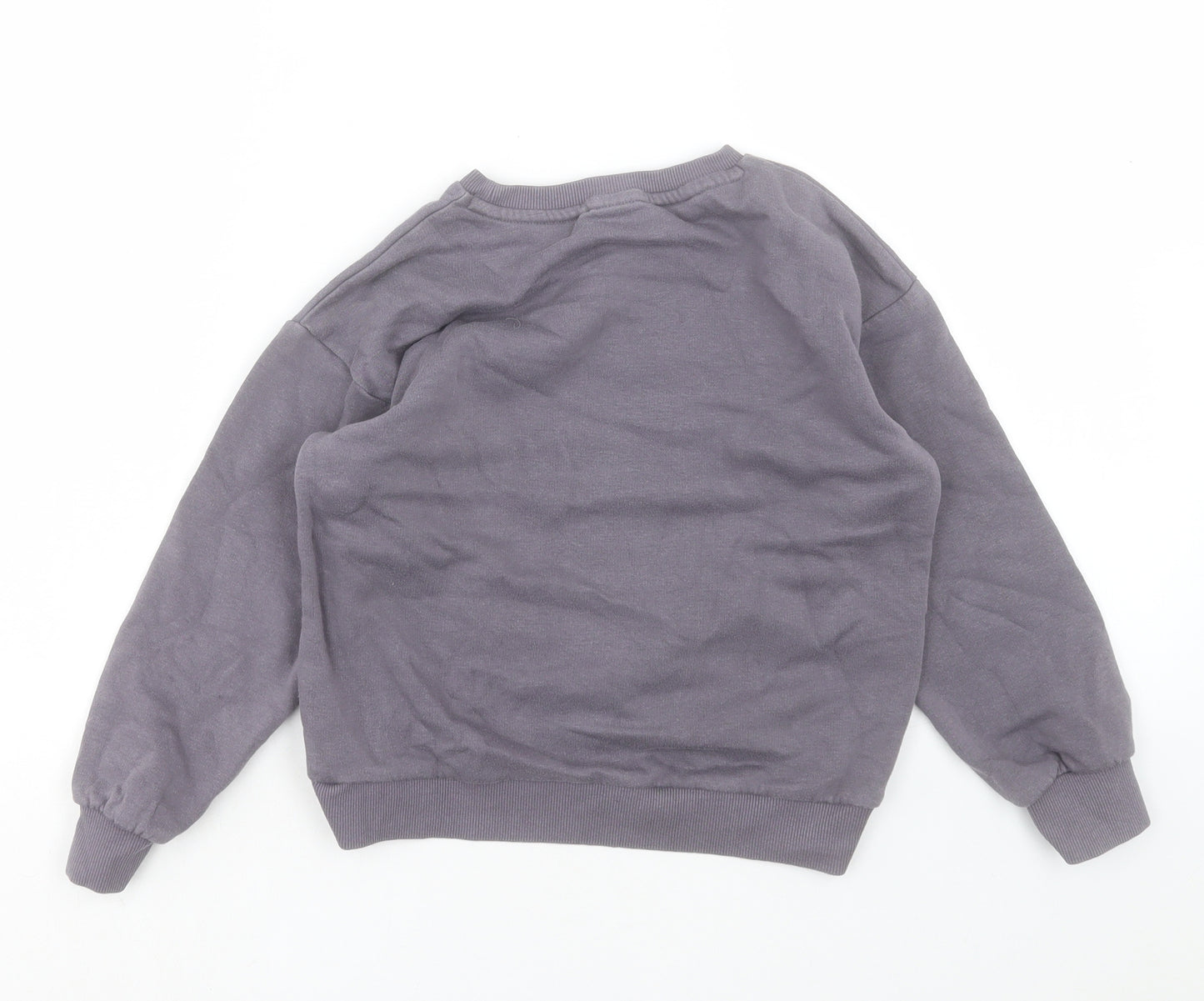 NEXT Girls Purple Cotton Pullover Sweatshirt Size 7 Years Pullover - Star
