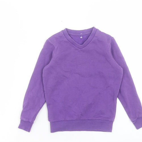 Marks and Spencer Girls Purple Cotton Pullover Sweatshirt Size 2-3 Years Pullover