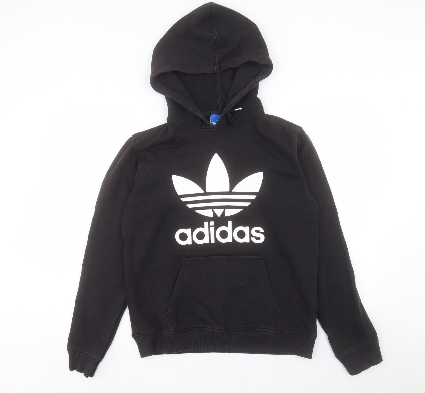 adidas Mens Black Cotton Pullover Hoodie Size S