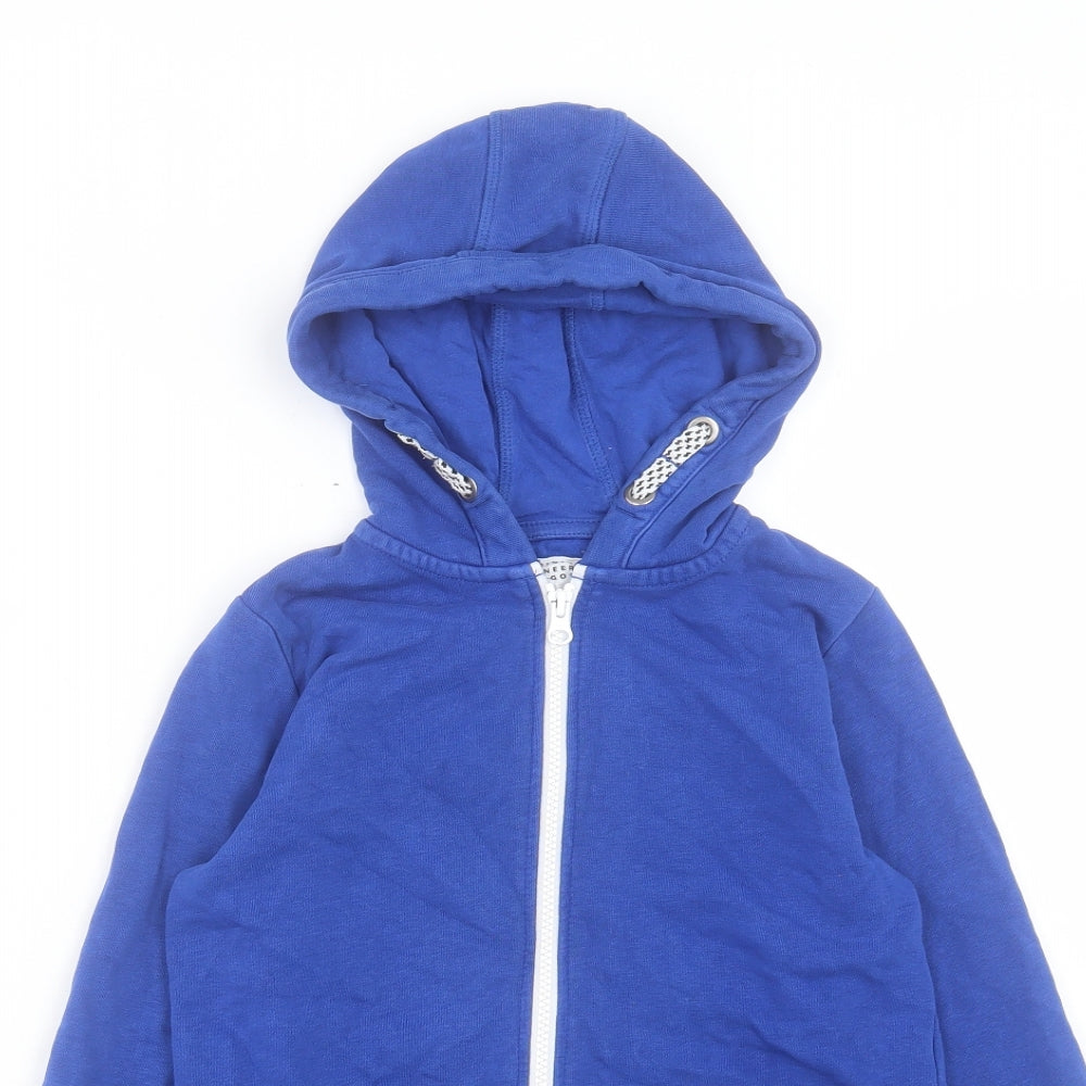 TU Boys Blue Cotton Full Zip Hoodie Size 9 Years Zip