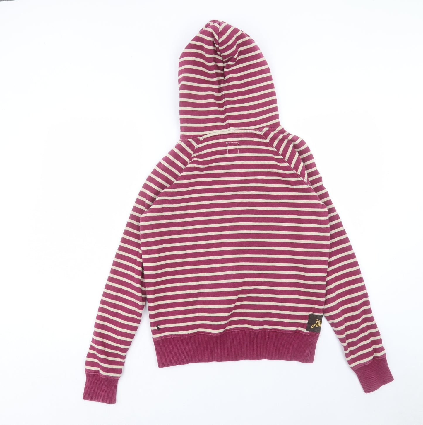 Joules Womens Purple Striped Cotton Pullover Hoodie Size 10 Pullover