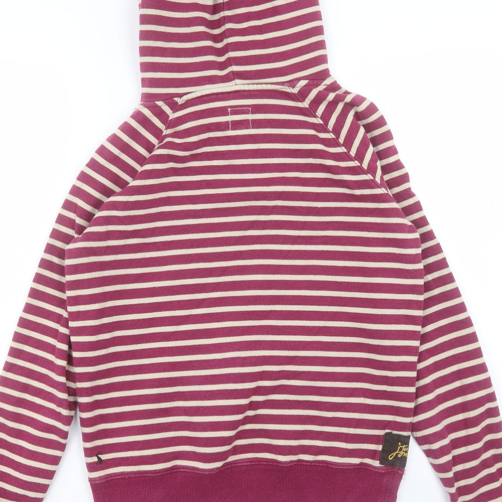 Joules Womens Purple Striped Cotton Pullover Hoodie Size 10 Pullover