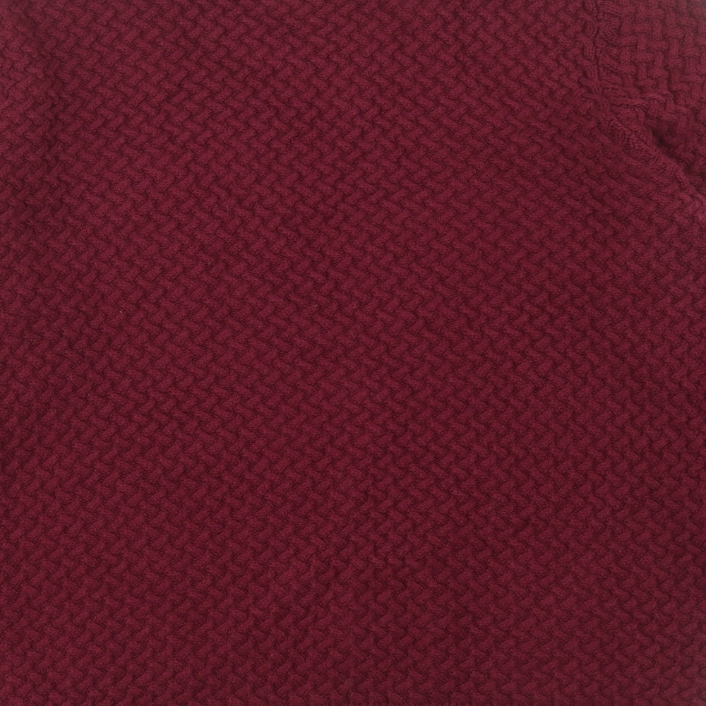 Paul Costelloe Mens Red Round Neck Cotton Pullover Jumper Size L