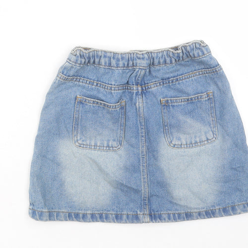 MISS EVIE Girls Blue Cotton Cargo Skirt Size 10 Years Regular Button