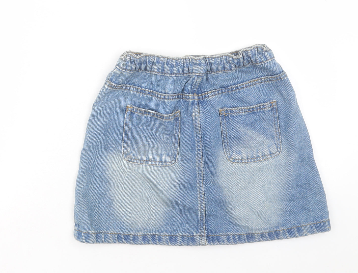MISS EVIE Girls Blue Cotton Cargo Skirt Size 10 Years Regular Button