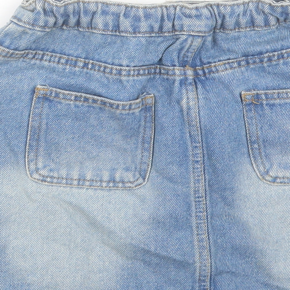 MISS EVIE Girls Blue Cotton Cargo Skirt Size 10 Years Regular Button
