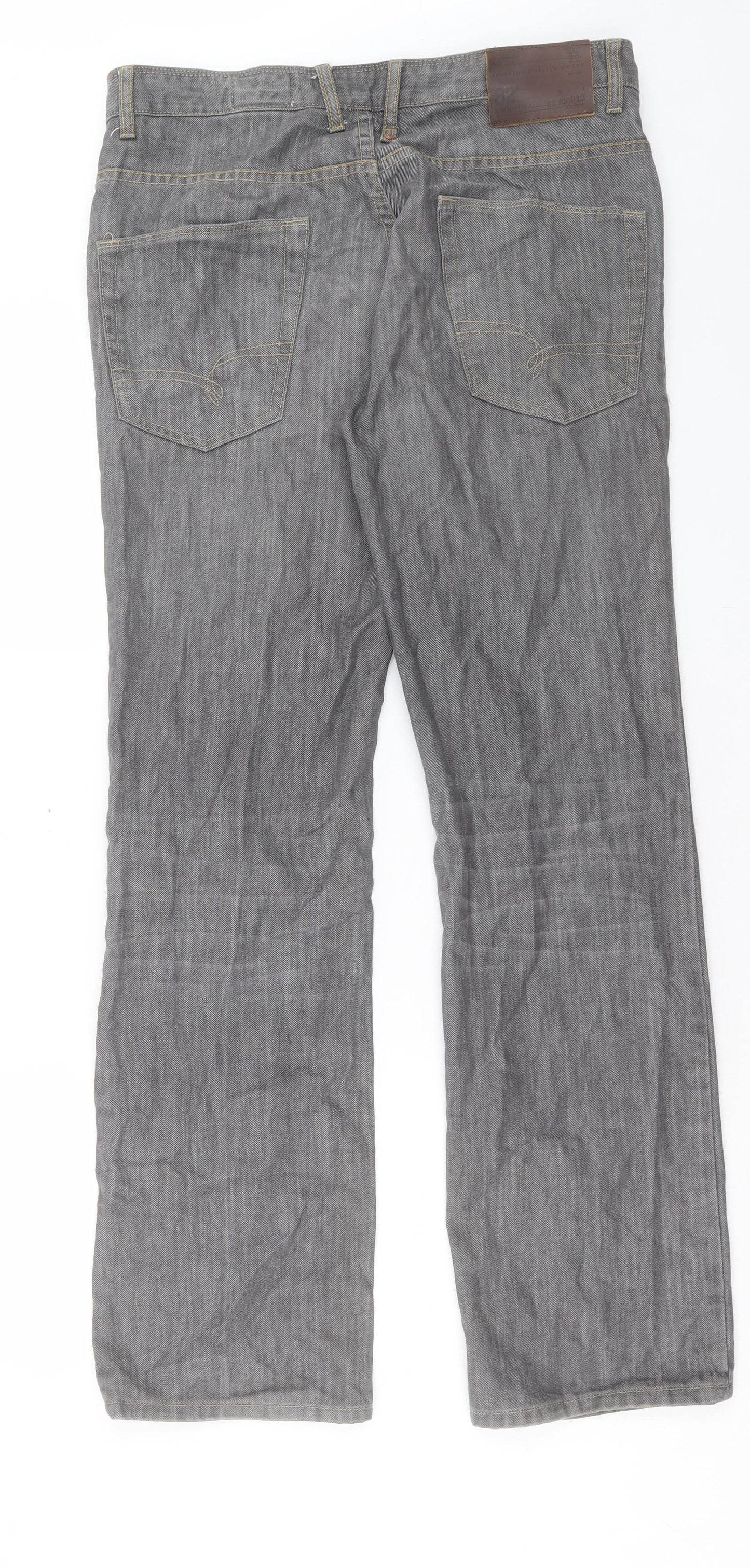 NEXT Mens Grey Cotton Bootcut Jeans Size 30 in Regular Button