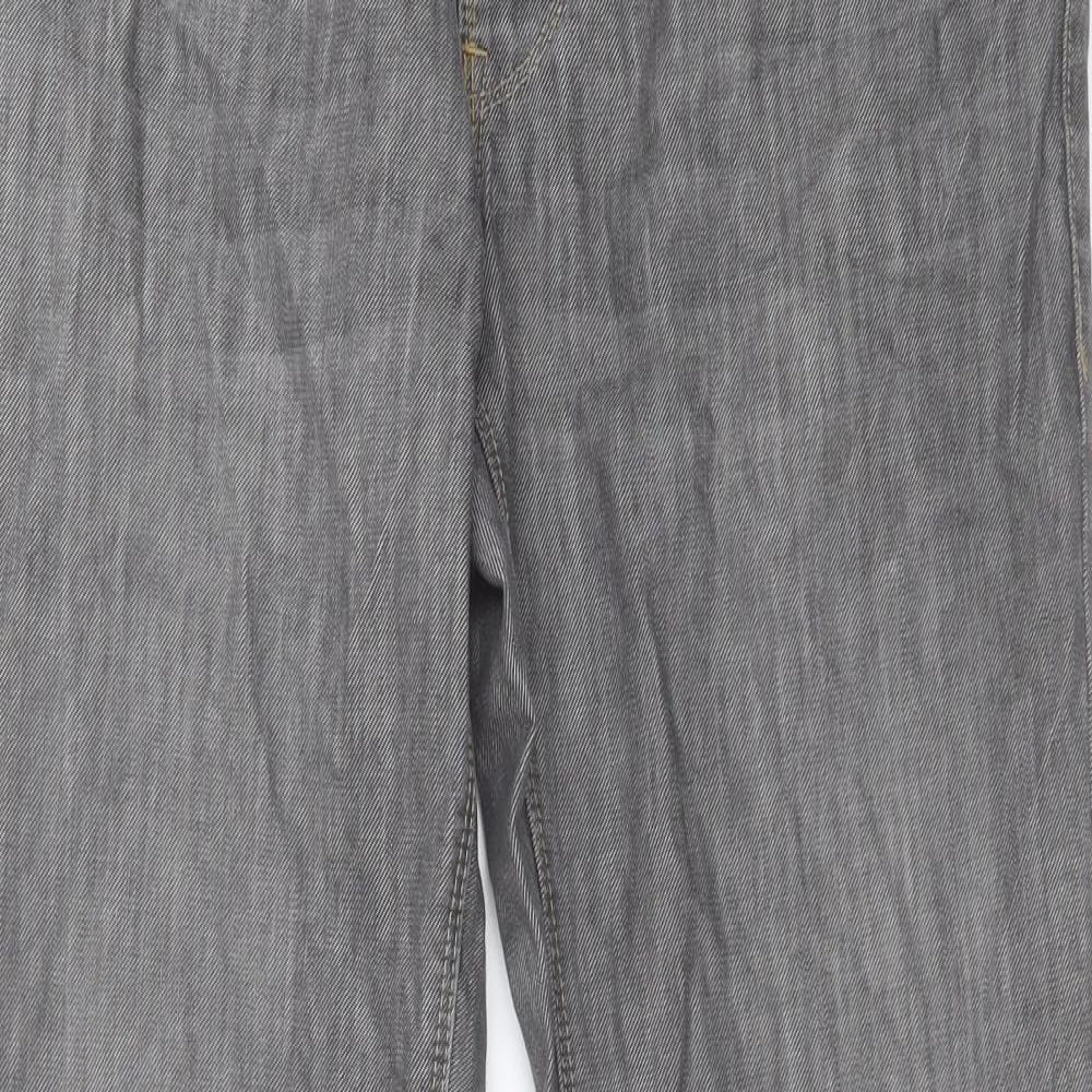 NEXT Mens Grey Cotton Bootcut Jeans Size 30 in Regular Button