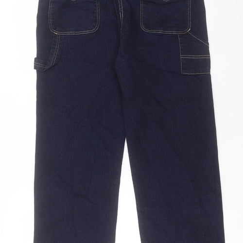 Hell Bunny Womens Blue Cotton Straight Jeans Size 16 Regular Button