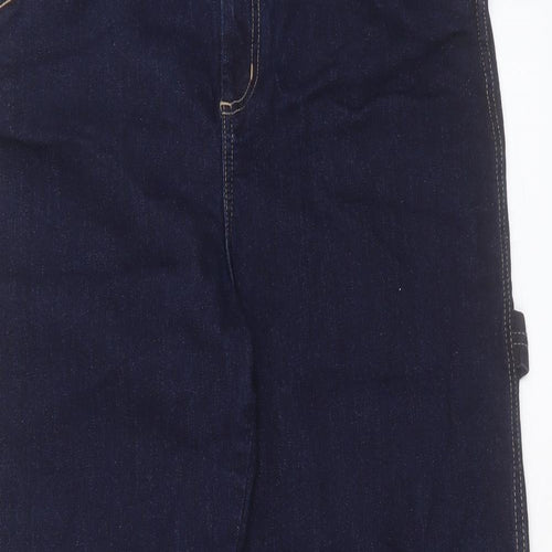 Hell Bunny Womens Blue Cotton Straight Jeans Size 16 Regular Button