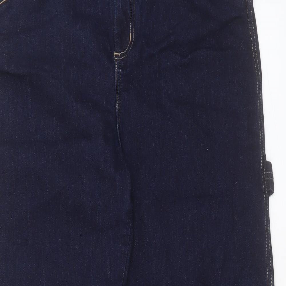 Hell Bunny Womens Blue Cotton Straight Jeans Size 16 Regular Button