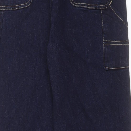 Hell Bunny Womens Blue Cotton Straight Jeans Size 16 Regular Button