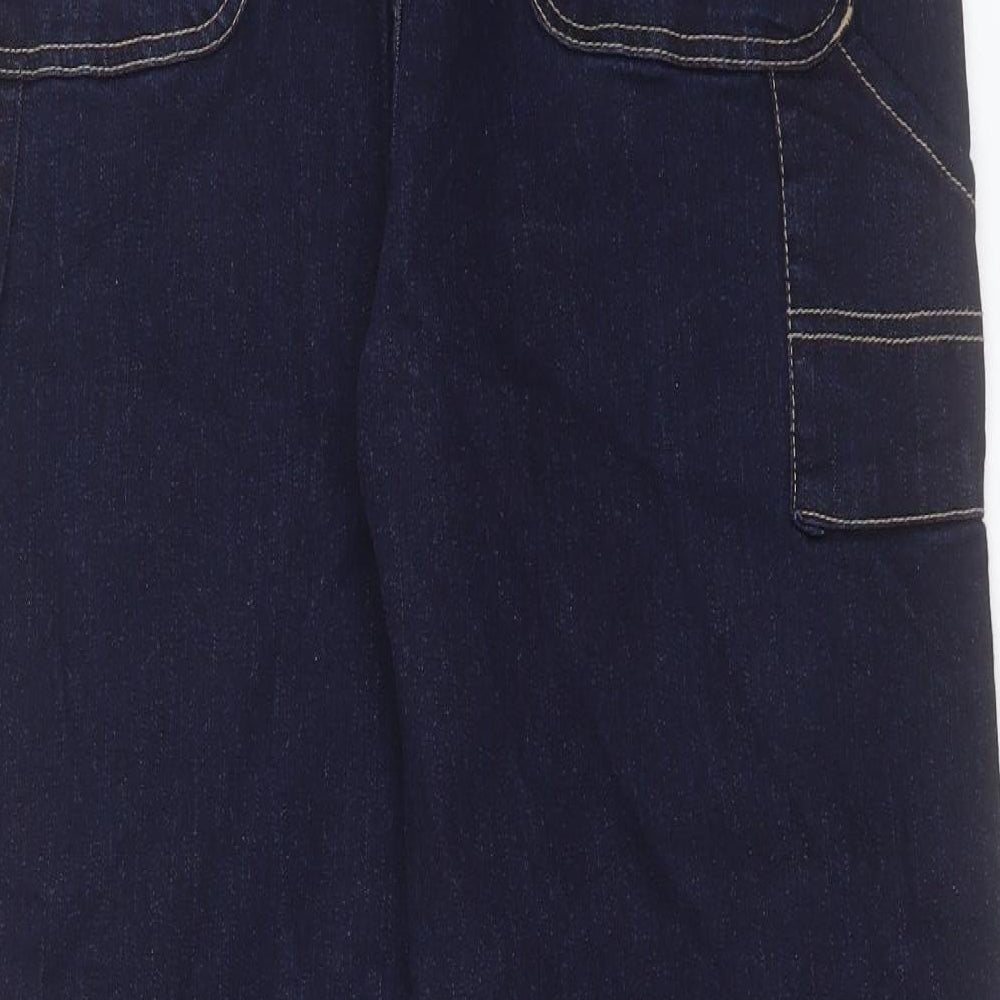 Hell Bunny Womens Blue Cotton Straight Jeans Size 16 Regular Button