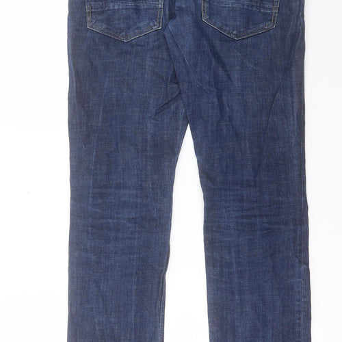 Blue Ridge Mens Blue Cotton Skinny Jeans Size 30 in L34 in Regular Button