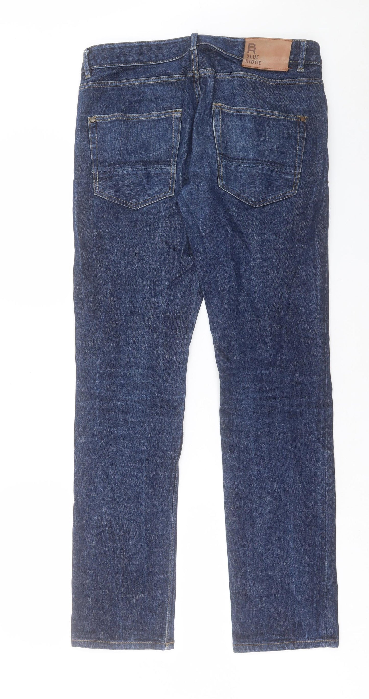 Blue Ridge Mens Blue Cotton Skinny Jeans Size 30 in L34 in Regular Button